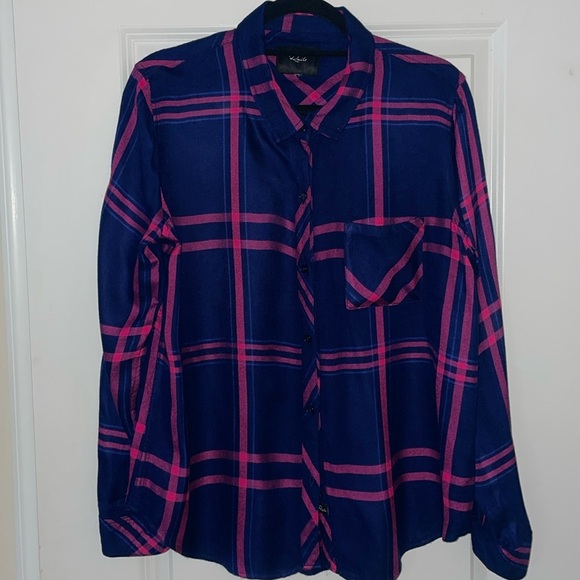 Rails navy and pink plaid shirt - Picture 2 of 13
